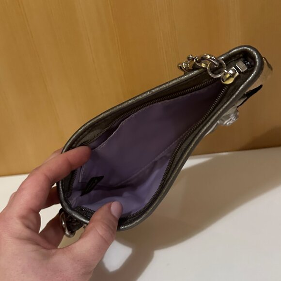 Coach Leather Flower Clutch Wristlet • Beach Vacation Straw-Weave Accent - Picture 2 of 6